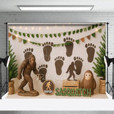 Aperturee - Aperturee Orangutan Bigfoot Sasquatch Cake Smash Backdrop